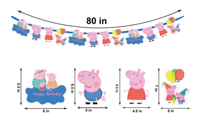 Peppa Pig Characters Bunting Banner