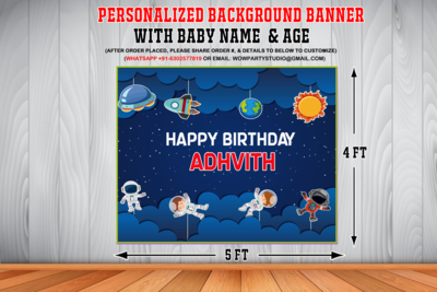 Space Theme Backdrop / Background Banner (4ft x 5ft) #2