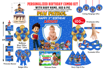 Paw Patrol Theme - Birthday Party Combo Kit