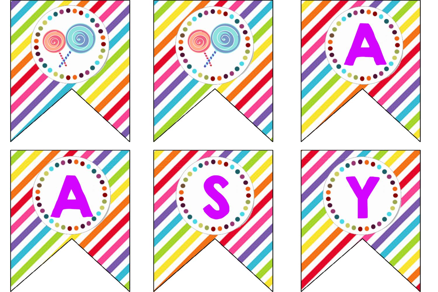 Candy Land Bunting Banner with Name