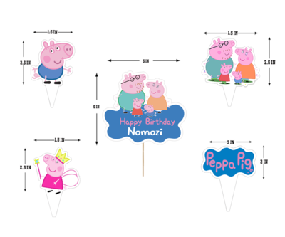 Peppa Pig - Cake Topper Set 5Pcs
