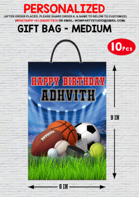 Sports Theme - Gift Bag Medium (10 Pcs)