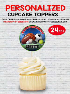 Sports Theme Cupcake Topper (24 Pcs)