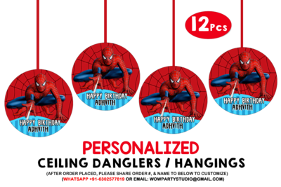 Spiderman Theme Ceiling Hangings / Danglers (12 Pcs) #2