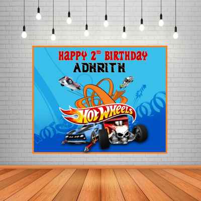 Hot Wheels Theme Backdrop / Background Banner (4ft x 5ft)