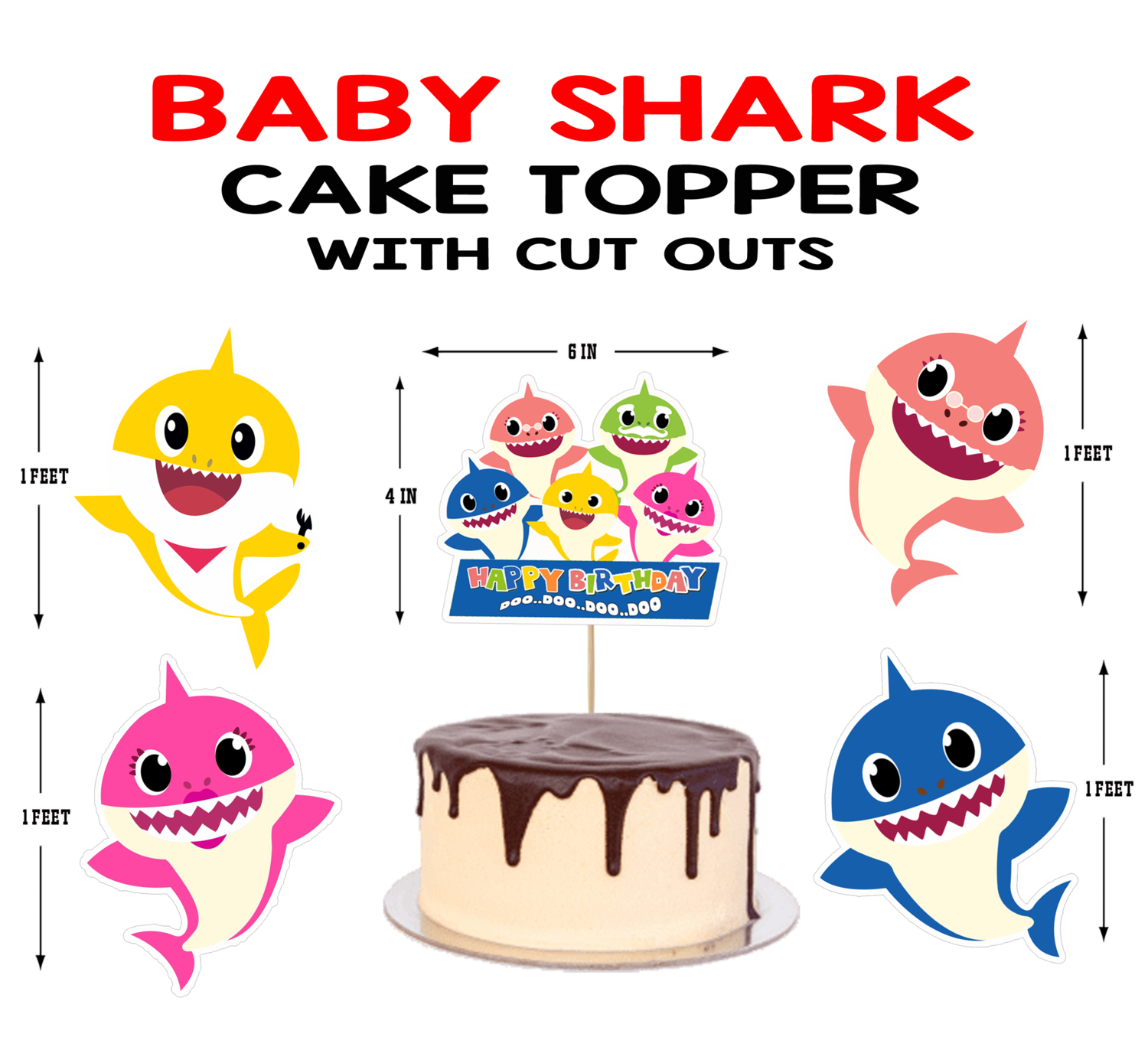 Birthday Party Cake Topper Combo Birthday Party Cake Topper Combo