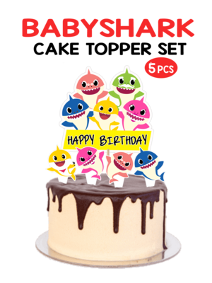 Baby Shark - Cake Topper 5pcs Set (Non-Personalised)