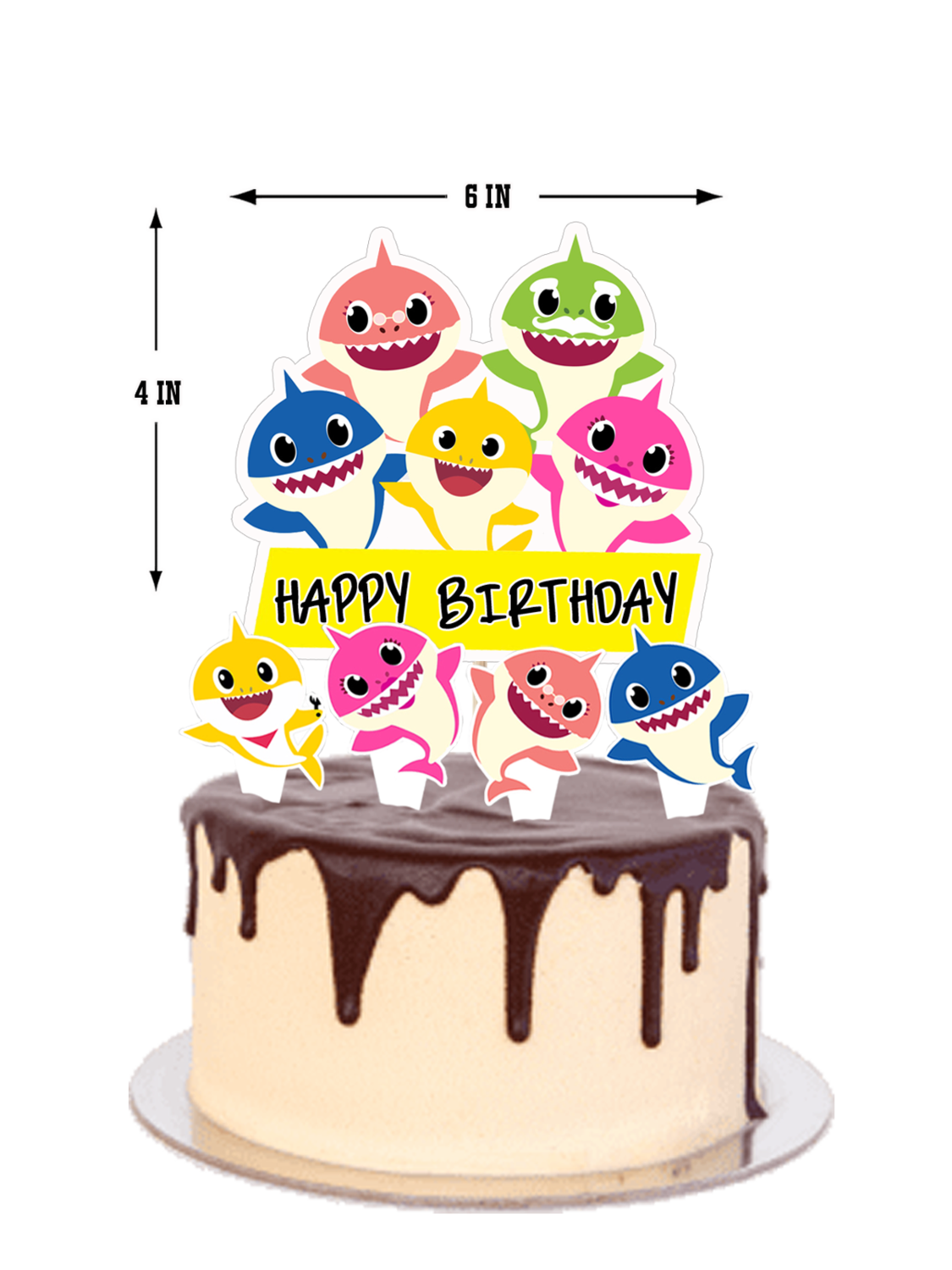 Baby Shark - Cake Topper 5pcs Set (Non-Personalised)