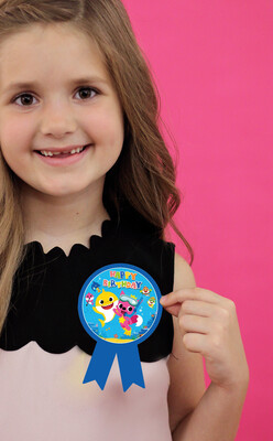 Baby Shark Theme Badges 10Pcs - (Non Personalized)