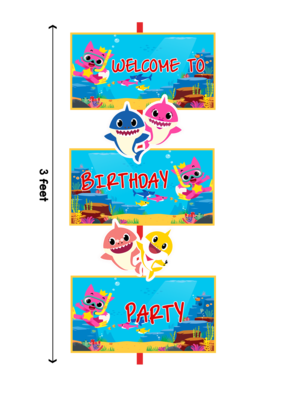Baby Shark Theme Door / Welcome Banner (3ft) - (non customizable product)
