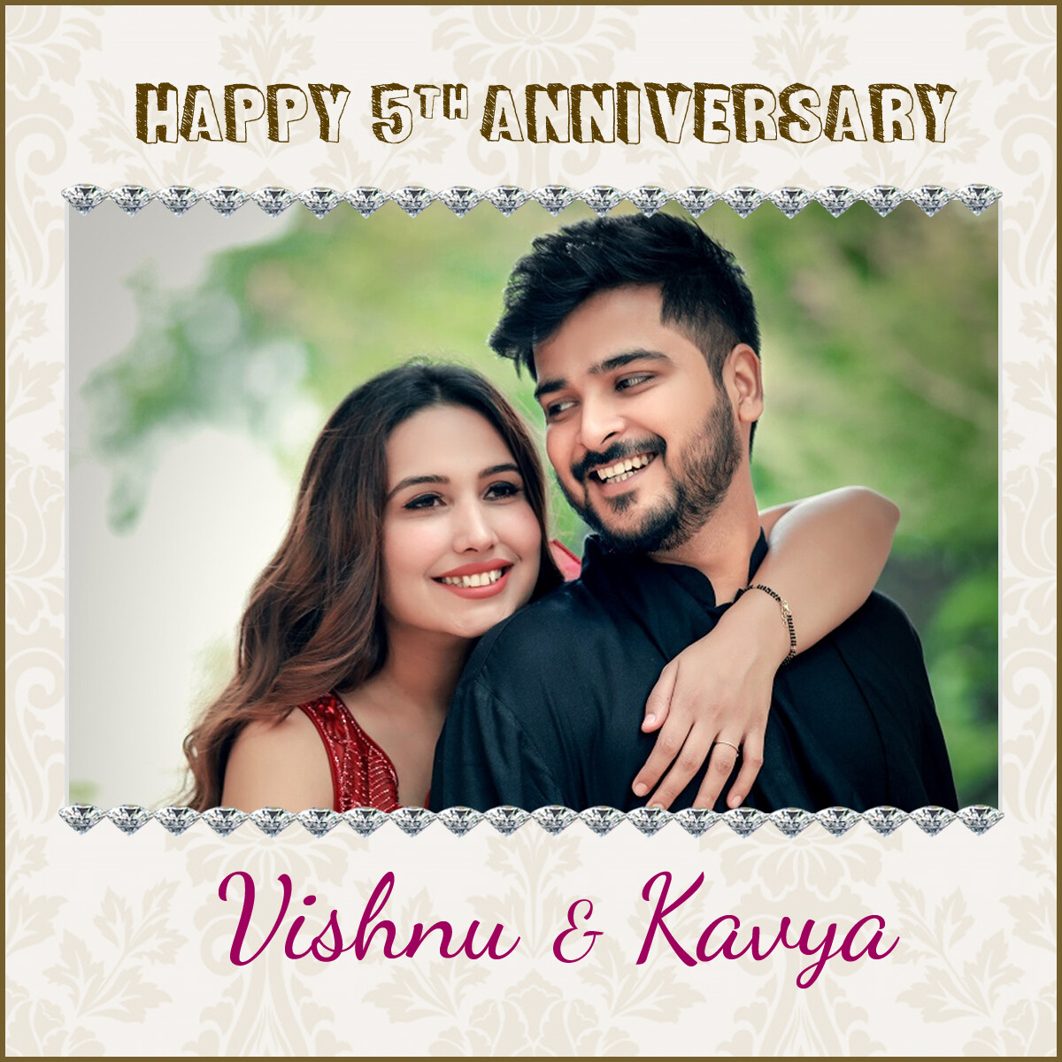 Happy Anniversary Backdrop / Background Banner With Picture  (4ft x 4ft)