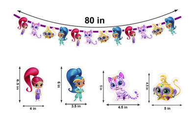 Shimmer &amp; Shine Characters Bunting Banner