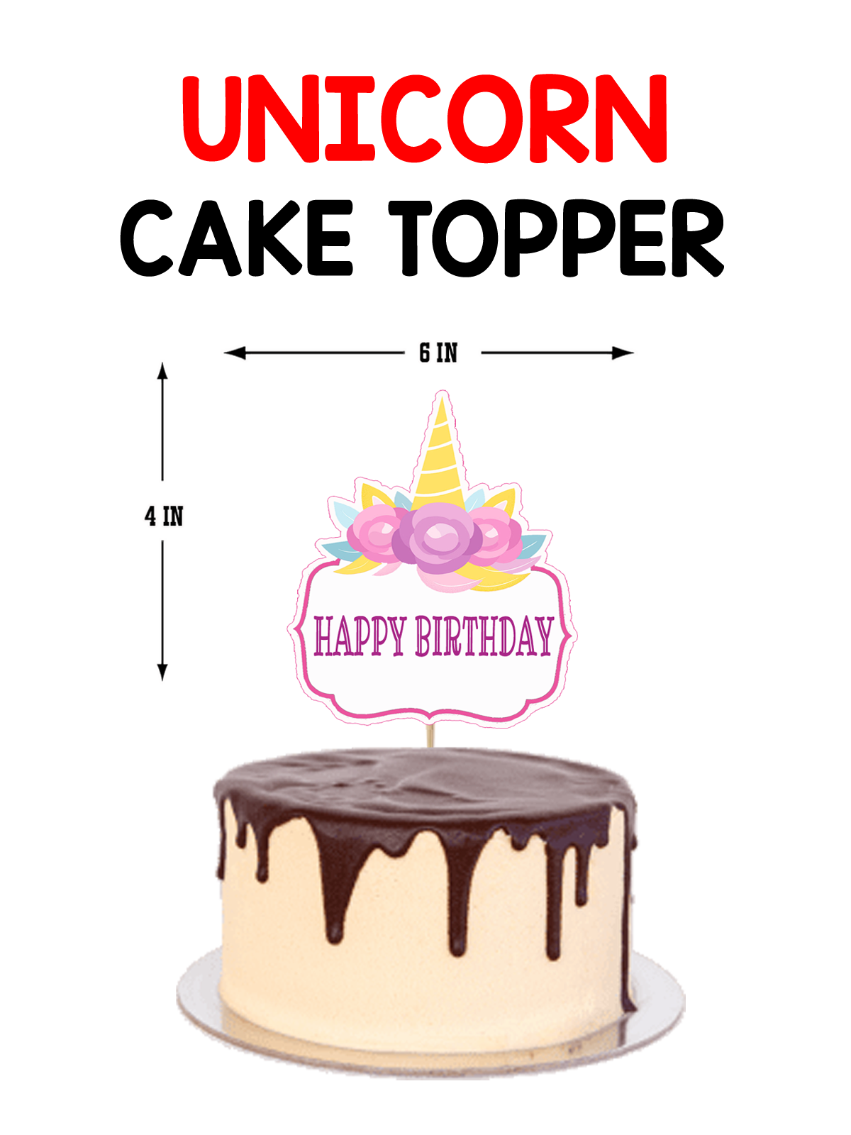 unicorn birthday party cake topper combo