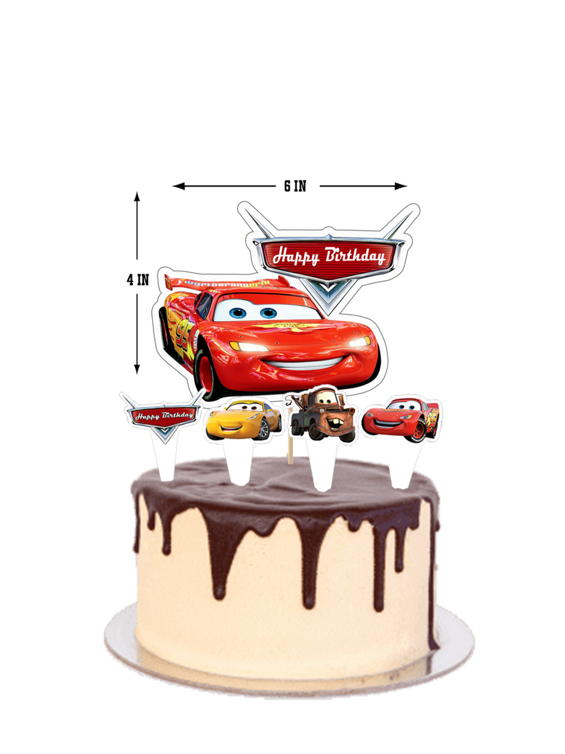 Car - Cake Topper 5pcs Set (Non-Personalised)