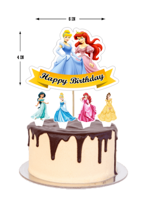 Disney Princess - Cake Topper 5pcs Set (Non-Customised)