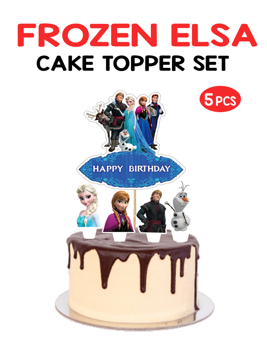Frozen Elsa - Cake Topper 5pcs Set