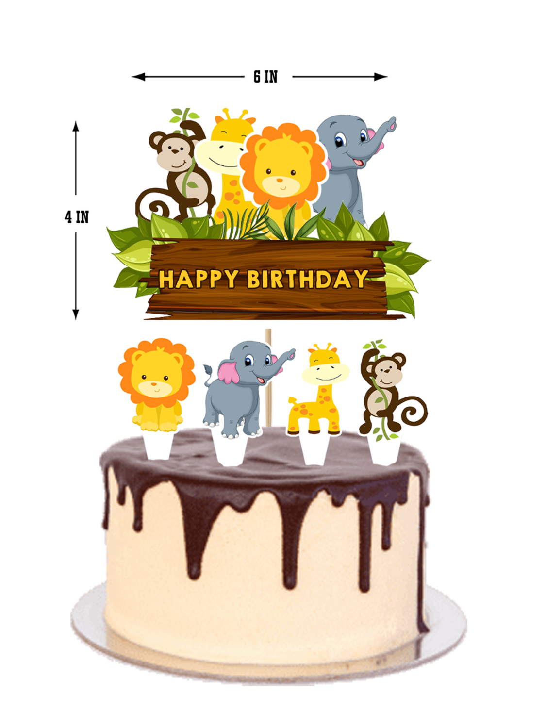 Jungle - Cake Topper 5pcs Set