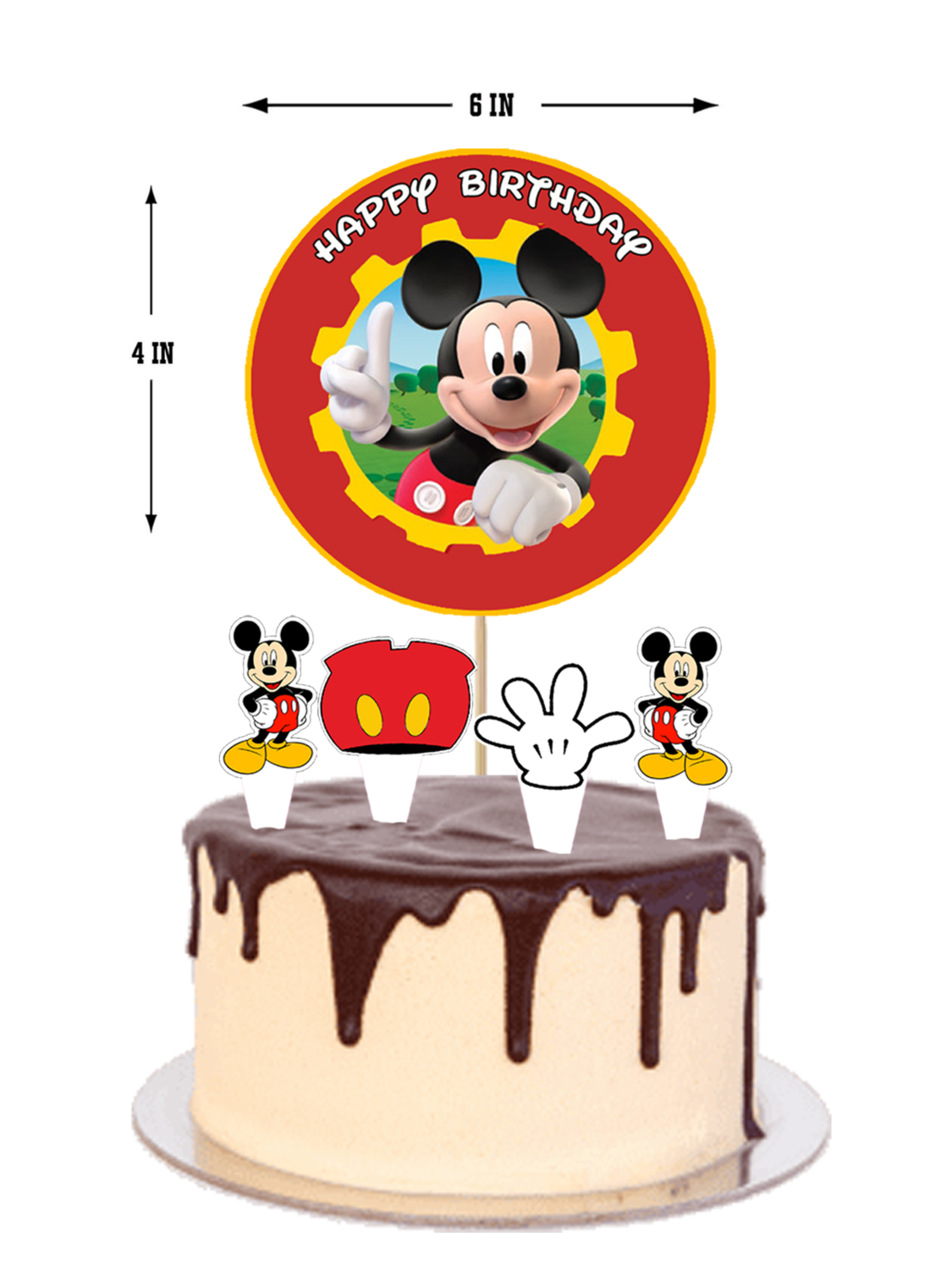 Mickey Mouse - Cake Topper 5pcs Set(Non-Customised)