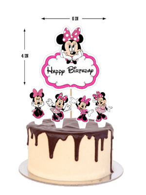 Minnie Mouse - Cake Topper 5pcs Set(Non-Customised)