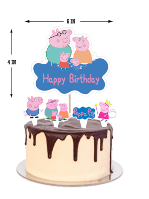 Peppa Pig - Cake Topper 5pcs Set (Non-Customised)