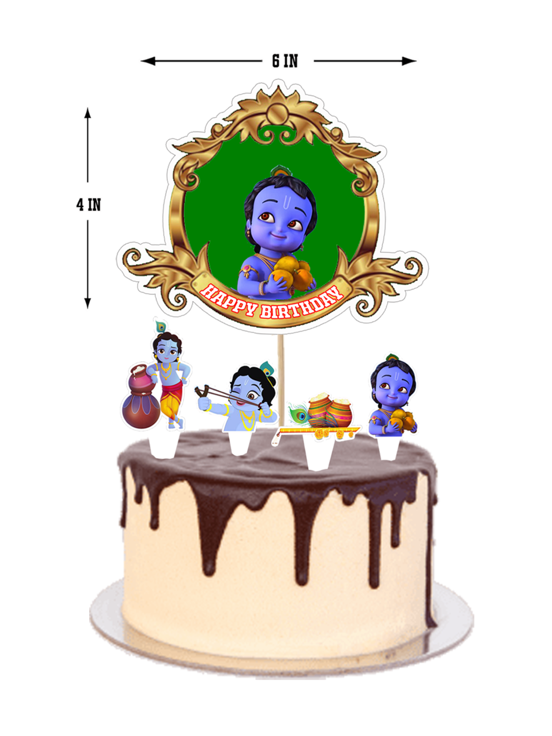 Little Krishna - Cake Topper 5pcs Set