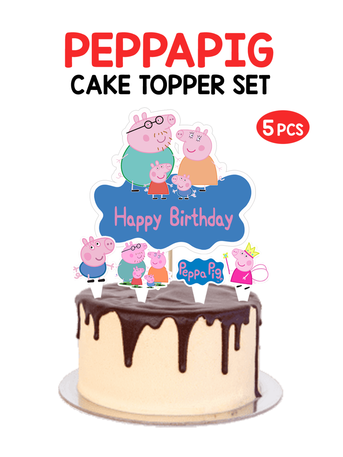 Peppa Pig - Cake Topper 5pcs Set