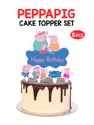 Peppa Pig - Cake Topper 5pcs Set (Non-Customised)