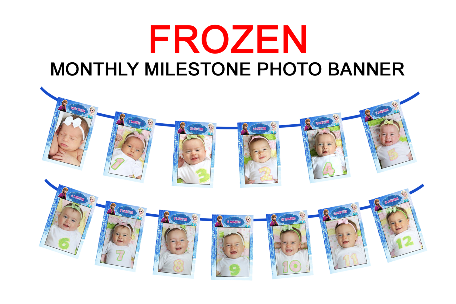 Frozen Elsa Theme - Monthly Photo Banner