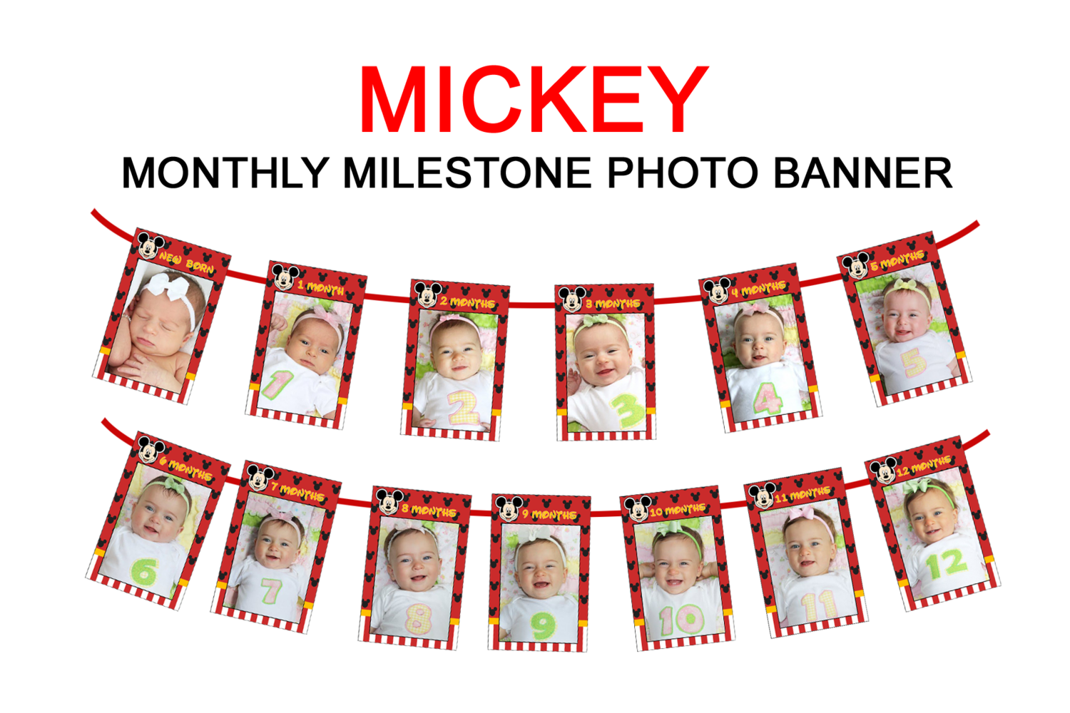 Mickey Mouse Theme - Monthly Photo Banner