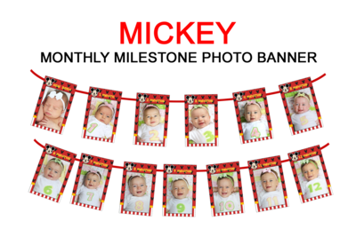 Mickey Mouse Theme - Monthly Photo Banner