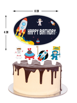 Space - Cake Topper 5pcs Set (Non-Customised)