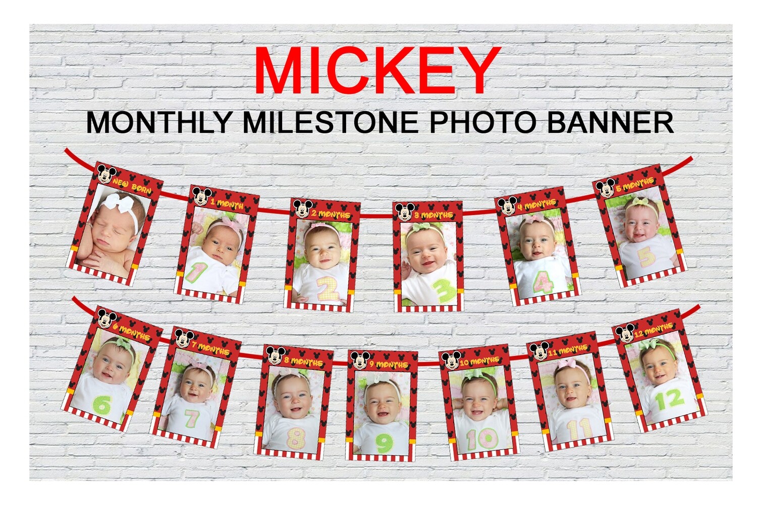 Mickey Mouse Theme - Monthly Photo Banner