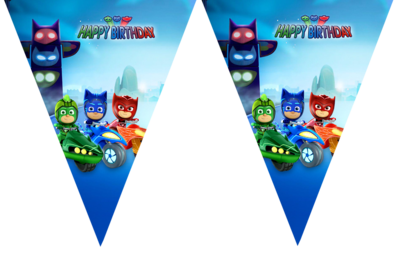 PJ Masks - pennant / Flag Bunting Banner (10ft)