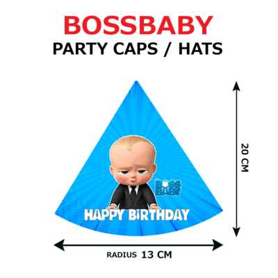 Boss Baby Party Caps / Hats (10 Pcs) - Non Personalized