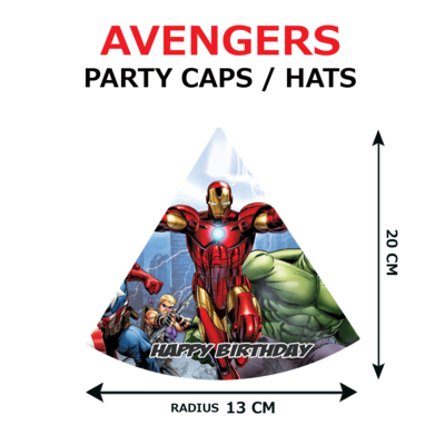 Avengers Party Caps / Hats (10 Pcs) - Non Personalized