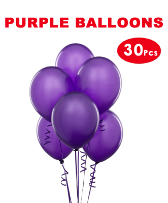 Purple Latex Balloons - 30Pcs
