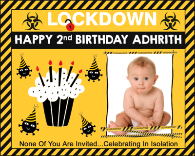 Quarantine Backdrop / Background Banner With Baby Picture  (4ft x 5ft)