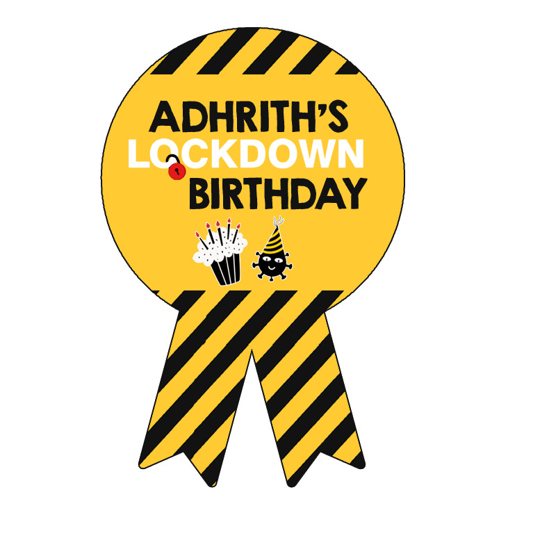 Lockdown Theme Birthday Badges (10 Pcs)