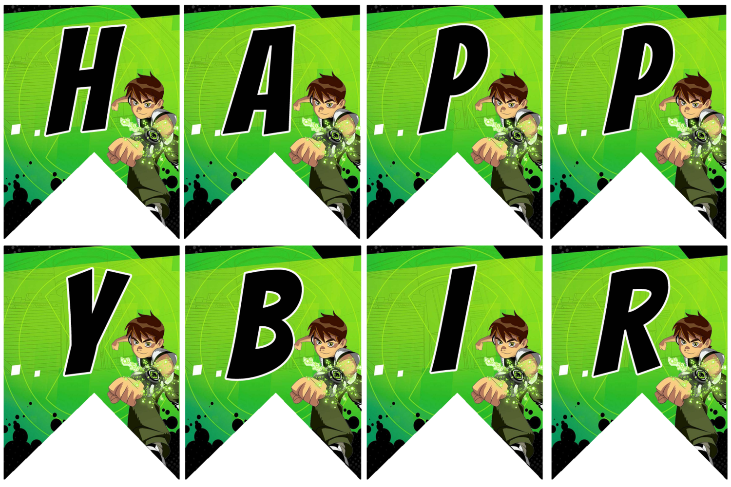 Ben 10 Theme - Bunting Banner with Name