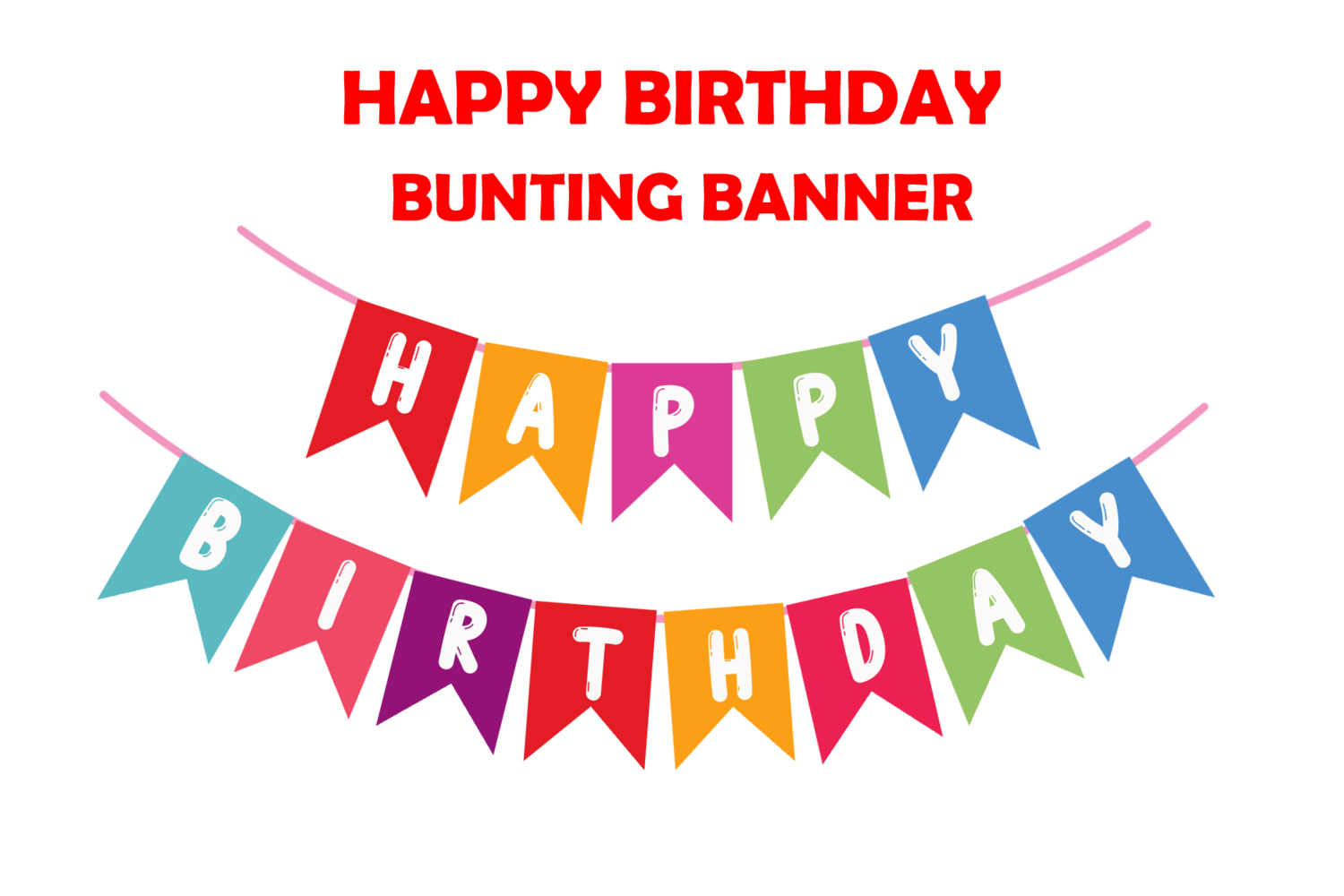 Multi Color Happy Birthday Bunting Banner