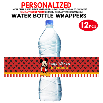 Mickey Mouse Water Bottle Wrappers (10Pcs)