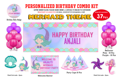 Mermaid Theme - Combo Kit 37Pcs