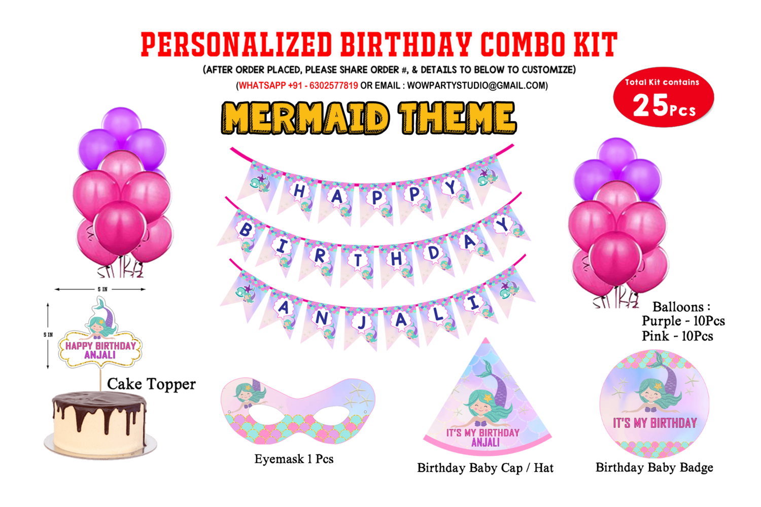 Mermaid Theme - Combo Kit 25Pcs