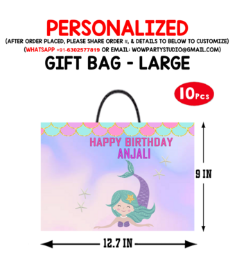 Mermaid Theme Gift Bag - Large (10 Pcs)