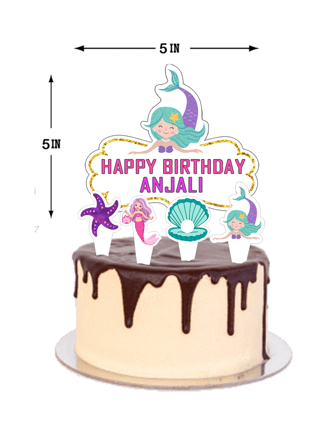 Mermaid - Cake Topper Set 5Pcs