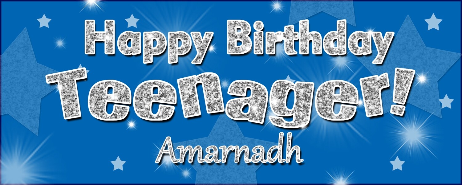 Teenager Backdrop / Background Banner (2ft x 5ft) - Blue