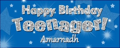 Teenager Backdrop / Background Banner (2ft x 5ft) - Blue