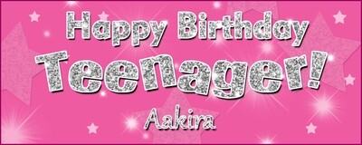 Teenager Backdrop / Background Banner (2ft x 5ft) - Pink