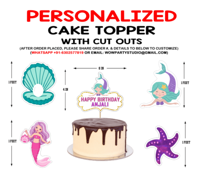 Mermaid Theme - Cake Topper Combo