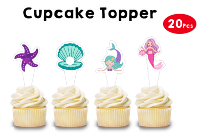 Mermaid Cupcake Topper (20 Pcs)